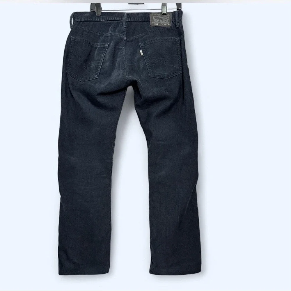 Levi's 514 Corduroy Pants Men's 33x30 Navy Blue‎ Straight Leg Y2K Dark Academia